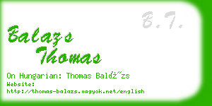 balazs thomas business card